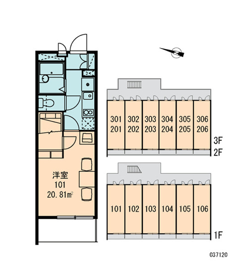 【区画図】 | レオパレスエスポワールⅡ
