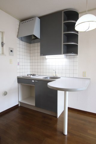 サニーハイツのキッチン|1口コンロカウンター付