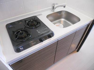 アクアプレイス京都二条城のキッチン|２口ガスシステムキッチン