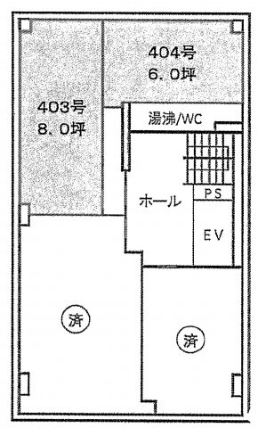 中央区銀座６丁目の事務所の間取り