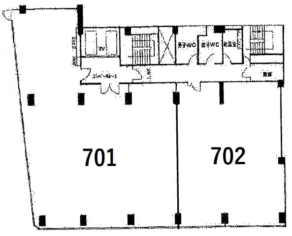 新宿区西新宿７丁目の事務所の間取り