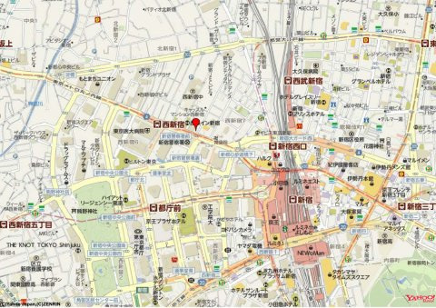 新宿区西新宿７丁目の事務所の地図