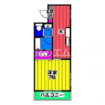 【間取り】 | コーポ金鈴 | コーポ金鈴の間取り