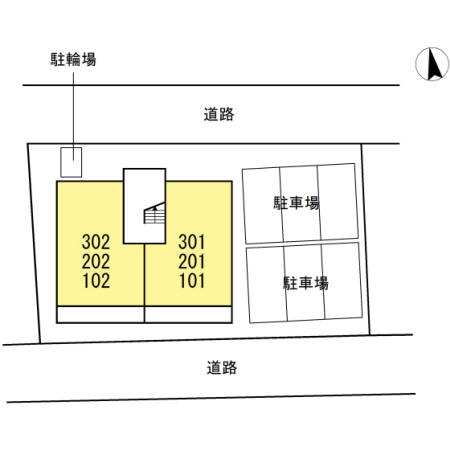 熊本市中央区九品寺３丁目のアパートの区画図