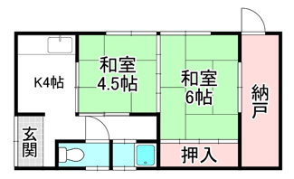 【間取り】 | 雄琴③　T貸家