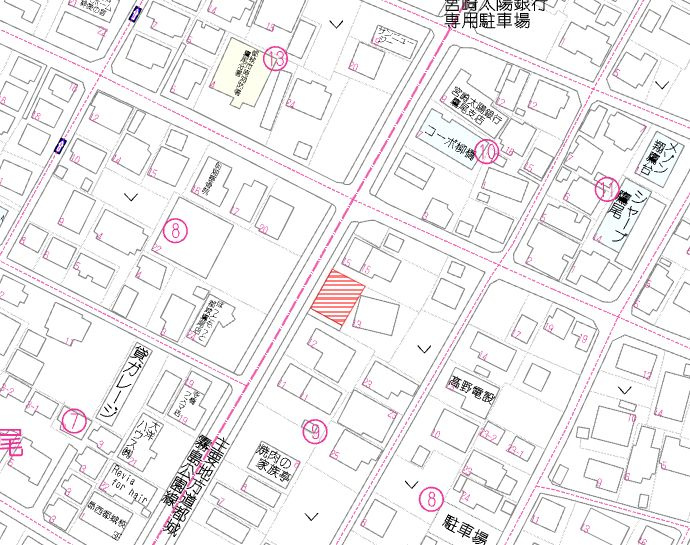 都城市鷹尾２丁目の売地の土地図