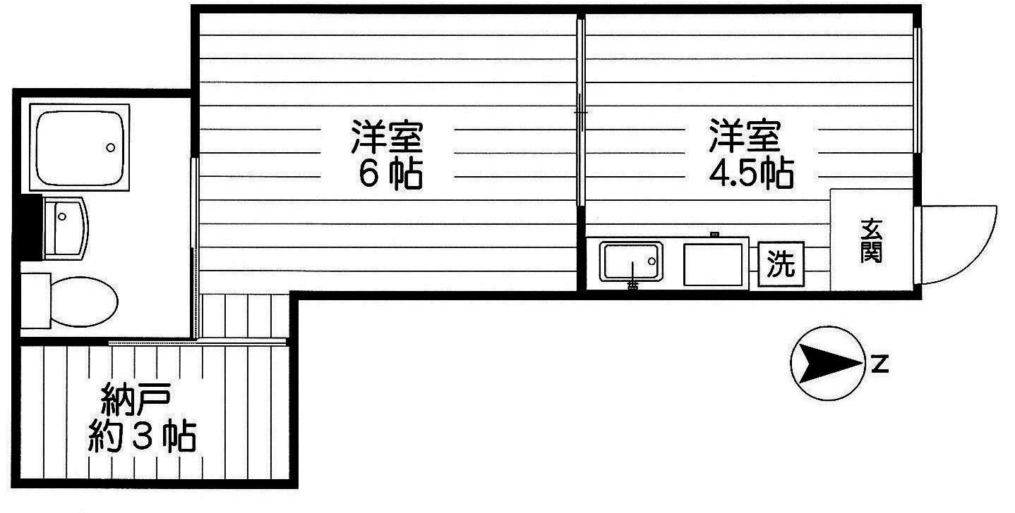 前田コーポの間取り|1DK