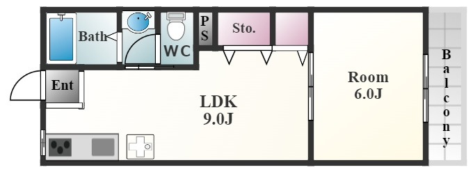 ＦＡＶＯＲＩＴＥ　ＧＡＲＤＥＮ山之手の間取り|１ＬＤＫの間取り