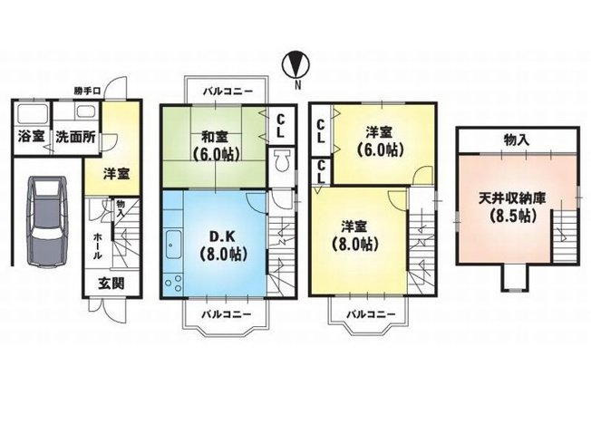 【間取り】 | 山科区四ノ宮芝畑町　中古戸建（賃貸オーナーチェンジ）