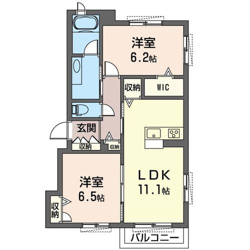 【間取り】 | すみれヒルズD【SHM】 | カップルさんやファミリーさんにもオススメの2LDKタイプ！なんと言っても角部屋・二面採光なのが嬉しい♪