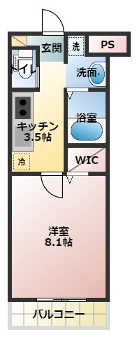 シャンテ南の間取り|洋室8.1帖と広い間取りです　反転タイプございます