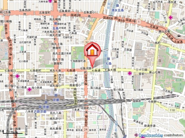 グランシティレジデンス京都駅前（旧GARNET RESIDENCE 七条河原町）の地図