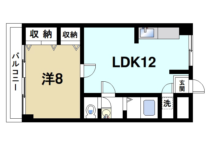 マンション　ヒライの間取り|一人暮らしにもオススメの物件です