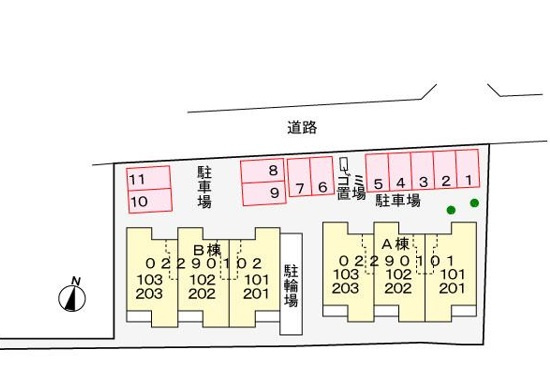 プランドールＢの区画図