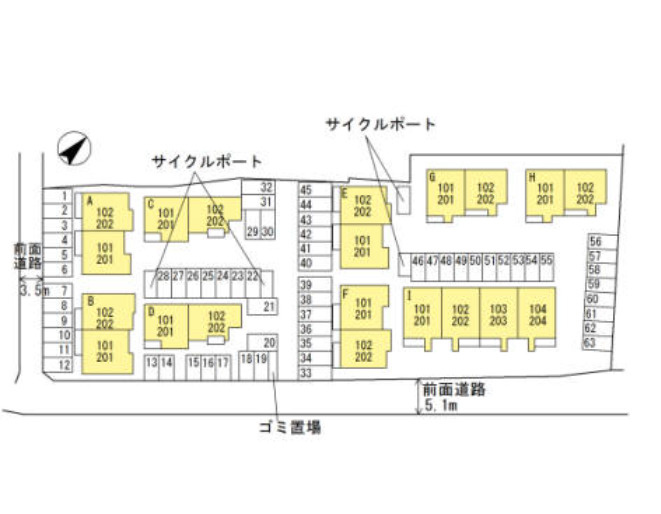 HEARTY`SENT C棟の区画図