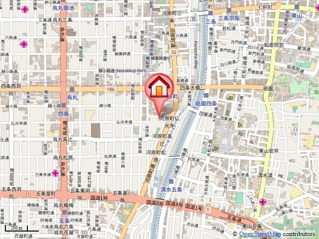 M・G Hills四条河原町（エムジーヒルズ四条河原町）の地図