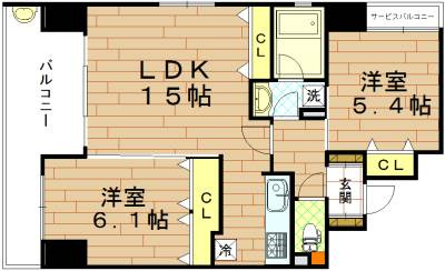 ルーエ五条堀川（旧：フォレスト五条堀川）の間取り