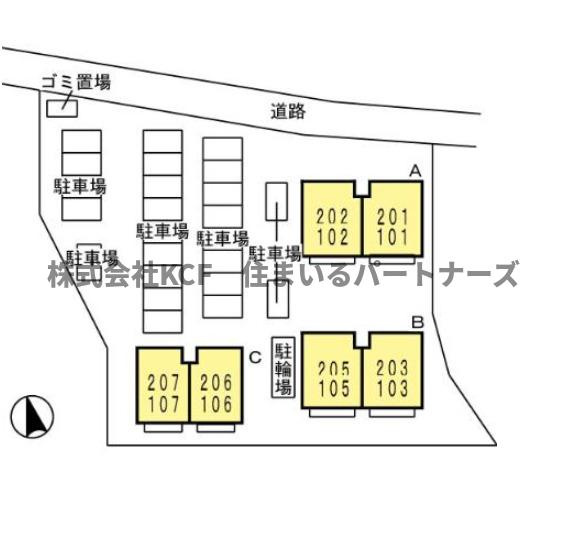 クレセントコートC棟の区画図