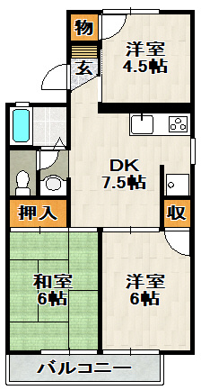 セジュール西村の間取り