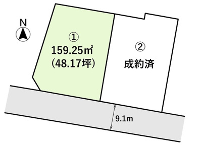 【区画図】 | 土地　玉島3丁目　全2区画 | 区画図になります。