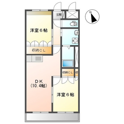 合志市須屋の賃貸マンションの間取り