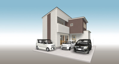 【外観パース】 | 高知市朝倉横町4号地 | 建物プランイメージパース図