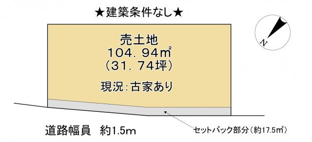 近江八幡市小船木町　売土地の土地図