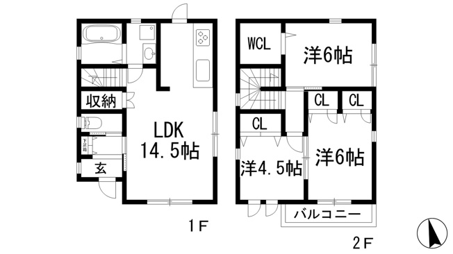 【間取り】 | 旭丘1丁目戸建