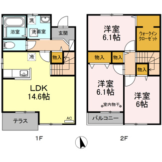 【間取り】 | ドエルコート里吉Ｃ