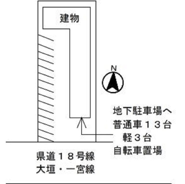 羽島市竹鼻町飯柄の店舗事務所の駐車場