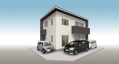 【外観パース】 | 高知市朝倉横町7号地 | 建物プランイメージパース