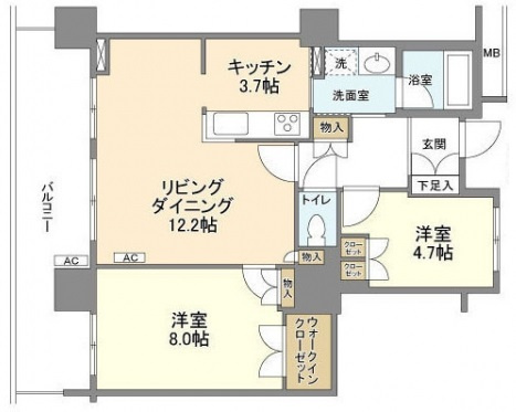 江東区豊洲５丁目の賃貸マンションの間取り