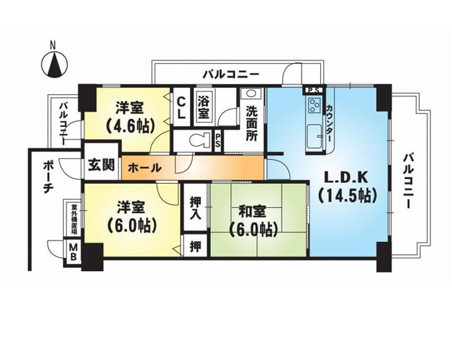 【間取り】 | グランドメゾン京都山科（賃貸オーナーチェンジ）