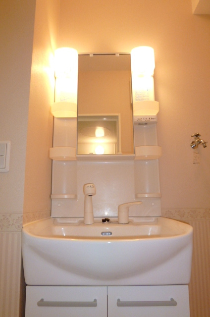 メゾンドルーラルⅡ【キャッシュバック対象物件】の独立洗面台|朝の身支度には欠かせない独立洗面化粧台