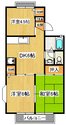 サンヴィレッヂ宮久保Ｂ棟の間取り