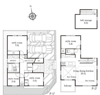 【間取り】 | 【２駅利用可能】高井戸　新築戸建てB棟 | 【２駅利用可能】高井戸　新築戸建てB棟