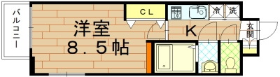 VERTICAL二条城北（ヴェルティカル二条城北）の間取り