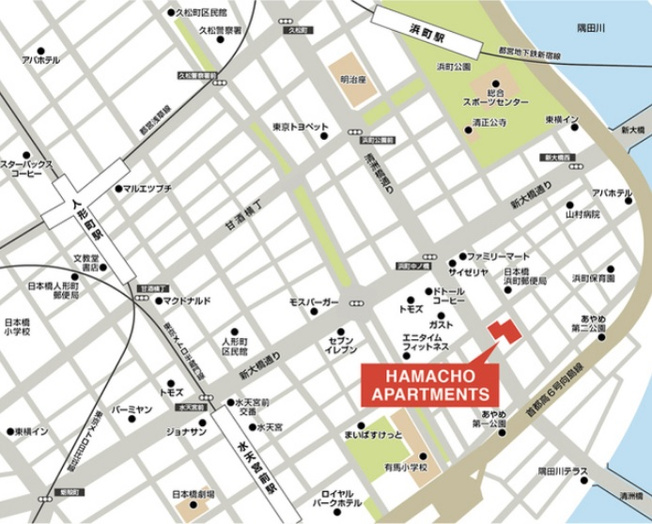 【地図】 | HAMACHO APARTMENTS