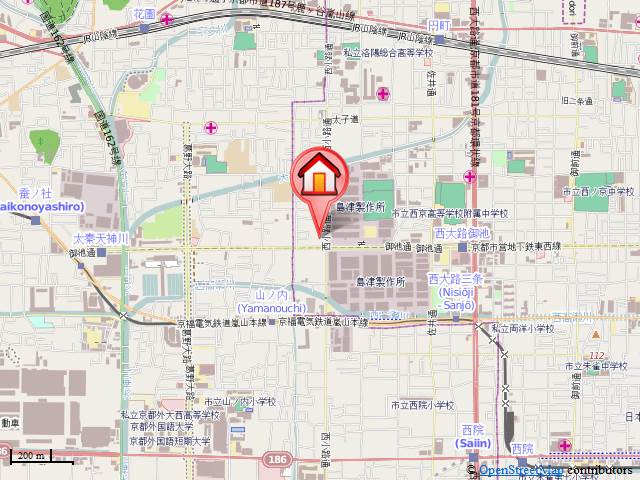 エスリード西小路御池の地図