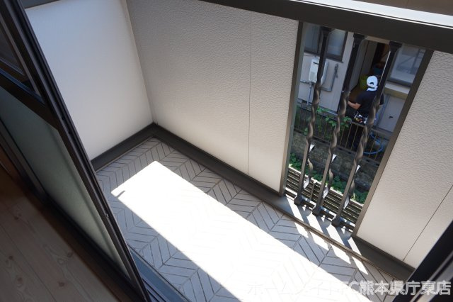 熊本市南区田迎５丁目のアパートのバルコニー