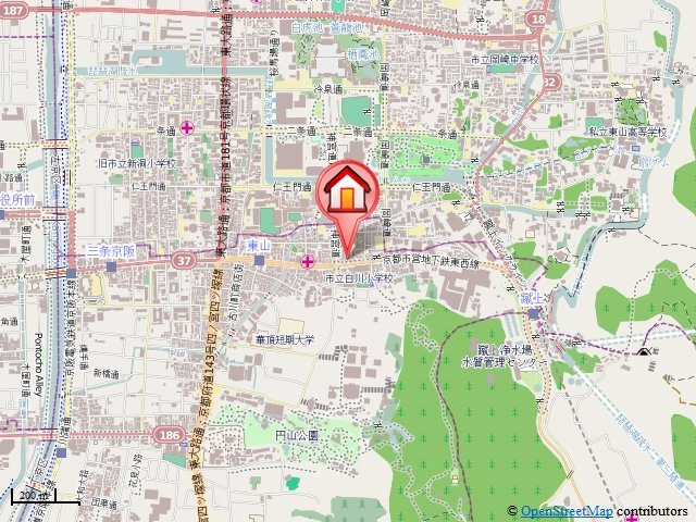 J＆N三条神宮前（旧ショナボール三条神宮前）の地図