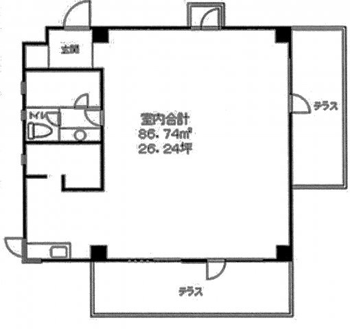渋谷区神宮前２丁目の事務所の間取り
