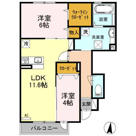 カーサ高善D棟 の間取り