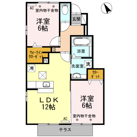 【間取り】 | フィオーレ松本　B棟