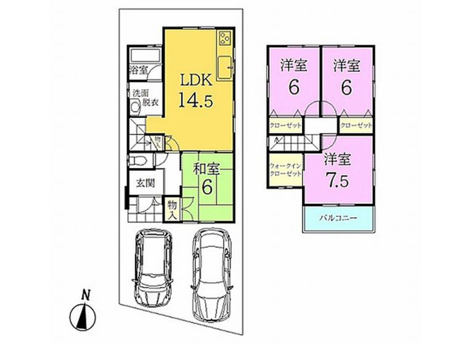 【間取り】 | 山科区上花山桜谷　中古戸建