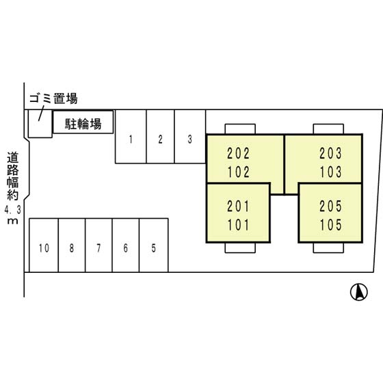 フォースクエア岡田の区画図
