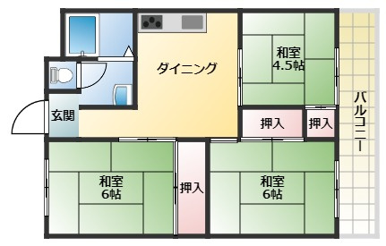 【間取り】 | 太田コーポラス | ３DK