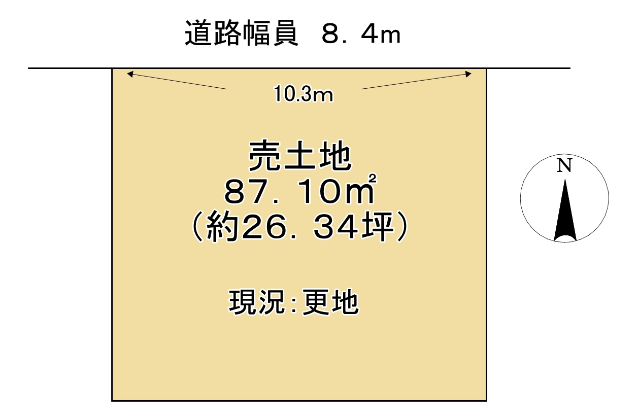 近江八幡市安土町小中　売土地の土地図