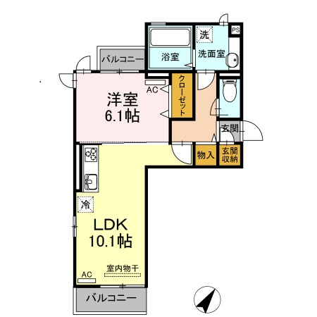 【間取り】 | D-room南鳥生 | 1LDKのお部屋です