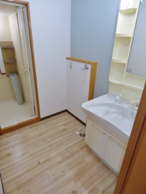 【洗面所】 | Ｙ・Ｉ壱番館 | 独立タイプのシャワー付き洗面台。洗髪だけしたいときに便利。